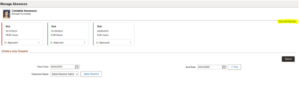 Absence Request History Download to Excel - Fig 1: Manage Absence Page