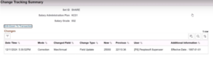 Change Tracking Notifications in PFC - PeopleSoft HCM PUM 51 - Fig 4: Change Tracking Summary