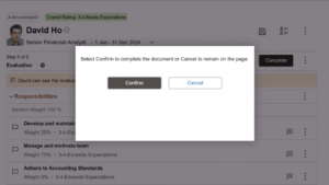 PeopleSoft HCM PUM 52: Real-Time Feedback with Automated Questionnaires -- Fig 1.1 Manager completing Performance Document for his direct report