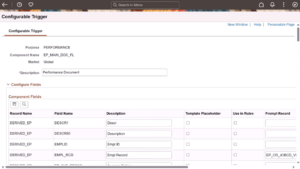 PeopleSoft HCM PUM 52: Real-Time Feedback with Automated Questionnaires -- Fig 1.2 Configuration in the Performance Document for the Notification