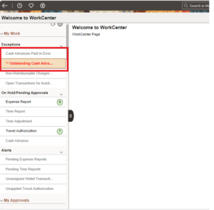 Fig 1.3 Fluid Expenses WorkCenter – New Renamed Categories