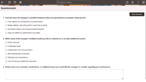 PeopleSoft HCM PUM 52: Real-Time Feedback with Automated Questionnaires -- Fig 1.4 Redirected to the Questionnaire