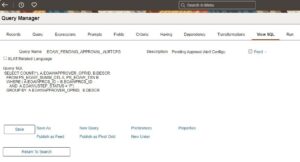 Fig 1.7 Viewing the Query for Fetching Pending Approvals for the User