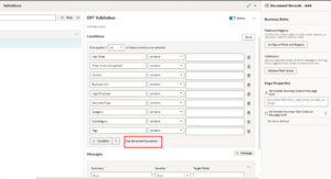 Creating a Validation for DFF Fields in Document of Record Using Visual Builder Studio - Oracle HCM Cloud - Fig 7: Click Advance Expression