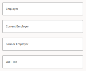 Oracle Redwood Experience: New and Improved Filters on Candidate List Pages - Fig 7: Employer info under Work Experience