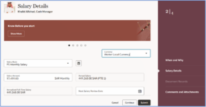 Streamline Global Compensation with Oracle Redwood Salary Switcher Fig 8: Worker salary as per Local Currency. 