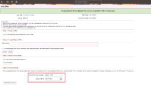 Fig.1 Accept Job Offer - Personal Data