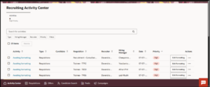 Simplifying Hiring with the Recruiting Activity Center in Oracle Recruiting Cloud 