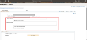 Campus Community Emergency Contacts Enhancements – PeopleSoft CS PUM 33 - Fig 3: Emergency Contact Information