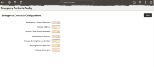 Campus Community Emergency Contacts Enhancements – PeopleSoft CS PUM 33 - Fig 1: Emergency Contact Config. Page