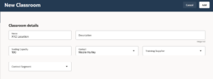 Instructor-Led Training in Oracle Learning Cloud - A Comprehensive Guide-- Fig 1.3: Classroom details