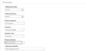 Instructor-Led Training in Oracle Learning Cloud - A Comprehensive Guide -- Fig 4.4: Offering Details entering Page