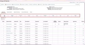 Figure 03 Navigating to applicants' details page in manage job opening page