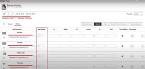  Time Reporters Waiving Meal Breaks - PeopleSoft HCM Update Image 50 - Figure 1 - Represents the Time sheet for waive meal