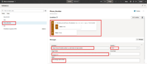 How to Configure Phone Number Validation in VBCS Fig 4: Create a New Business Rule and Define Its Parameters