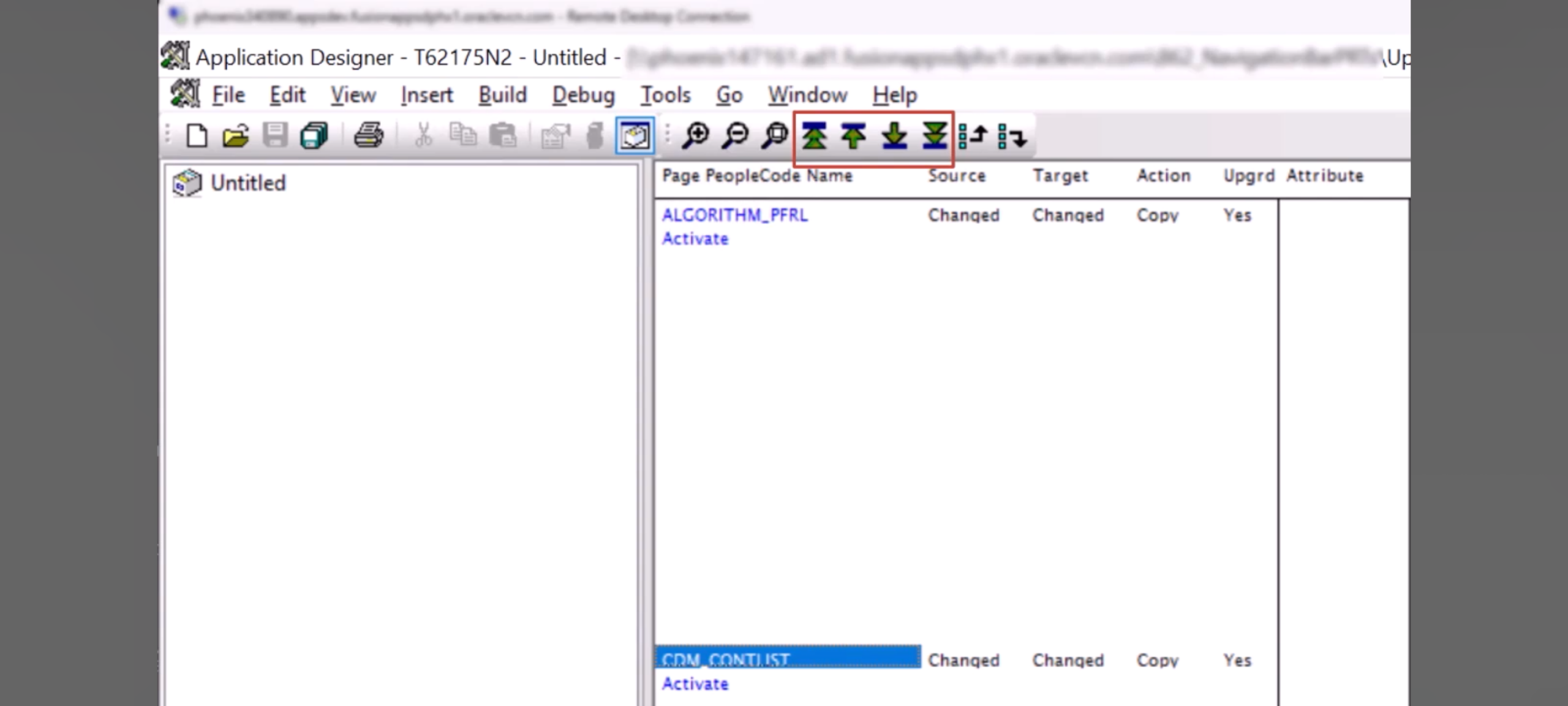 PeopleSoft Compare Report Navigation Enhanced in PeopleTools 8.62 - Fig 3: Quick Jump options