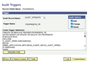 Implementing Audit Triggers and Audit Jobs in PeopleSoft 