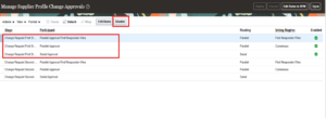 Managing Supplier Profile Change Requests in Oracle Fusion -- Fig 4: Parallel Approvals, and Serial Approvals options